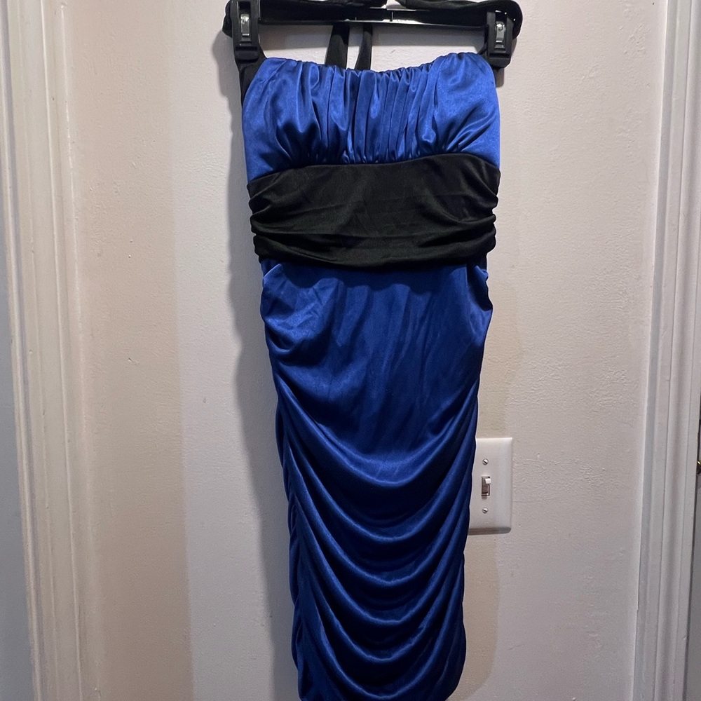 Speechless Royal Blue and Black Mini Dress